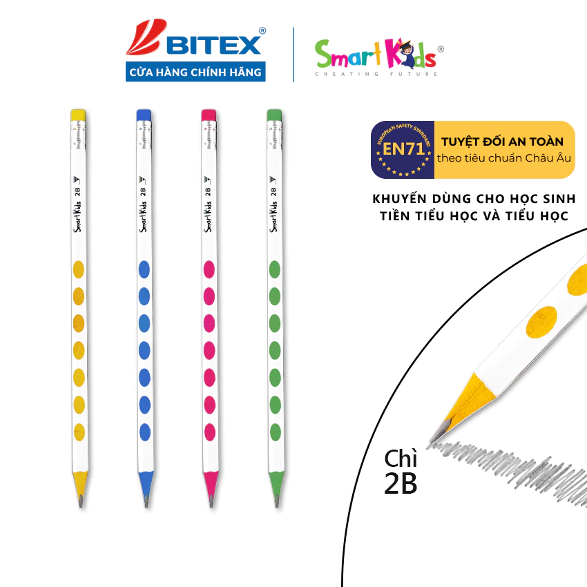 Combo 3/6/12 Bút chì Định vị Smartkids Gira PC22 chuẩn 2B cho học sinh (12 cây/hộp)