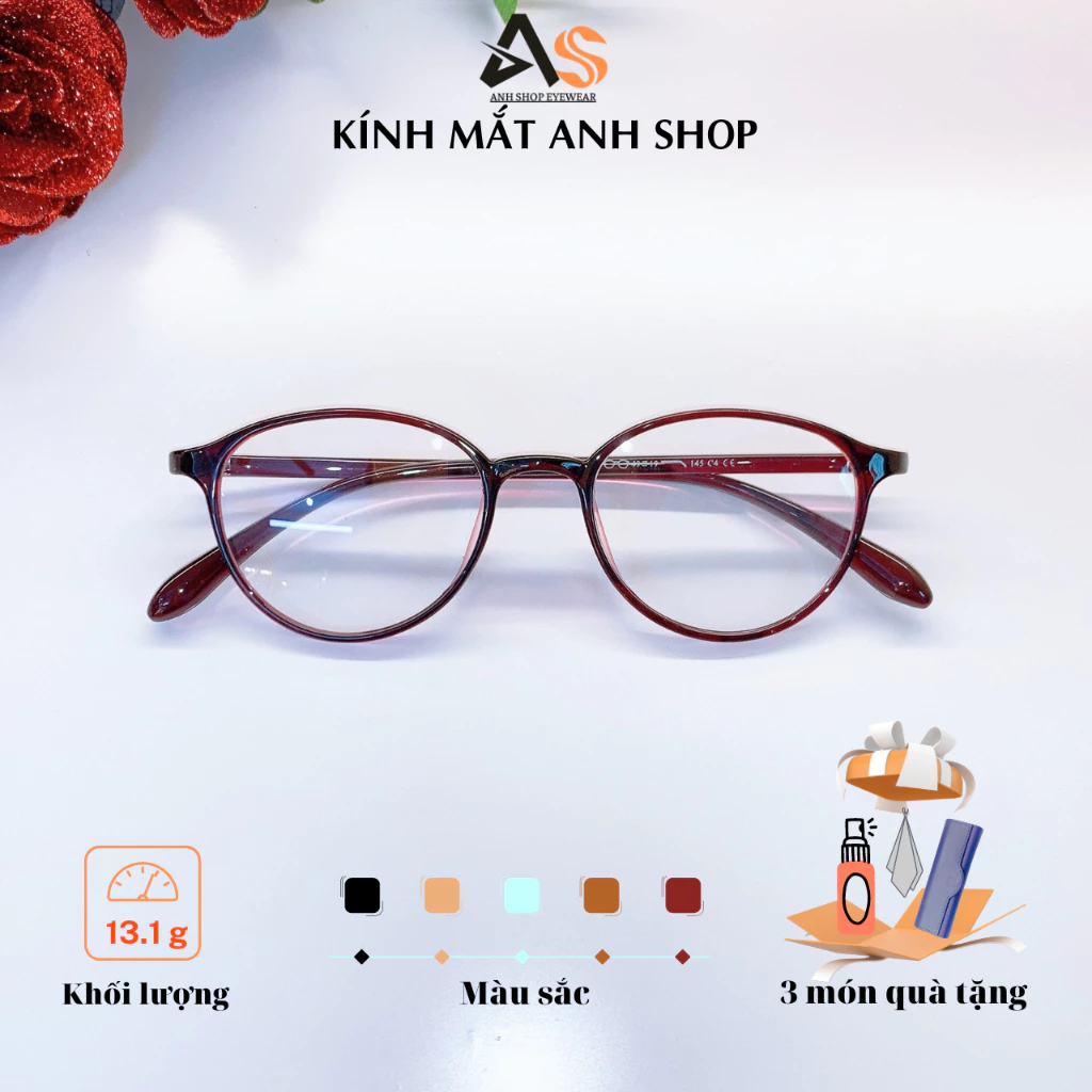 Kính tròn bầu dành cho mặt nhỏ nhiều màu sắc đen bóng, đen nhám, xanh dương,trắng, đỏ mận 7122A