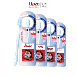 [Combo 5] Bàn Chải Đánh Răng Lipzo Flex Khay Màu Pastel Công Nghệ  Lông Bàn Chải Lõi Kép Chỉ Tơ Nha Khoa Siêu Linh Hoạt