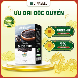 Gạo Lứt Đen Phúc Thọ Vinaseed túi 1kg - Gạo tím than dẻo dành cho người giảm cân, thực dưỡng, ăn kiêng, tiểu đường, bé