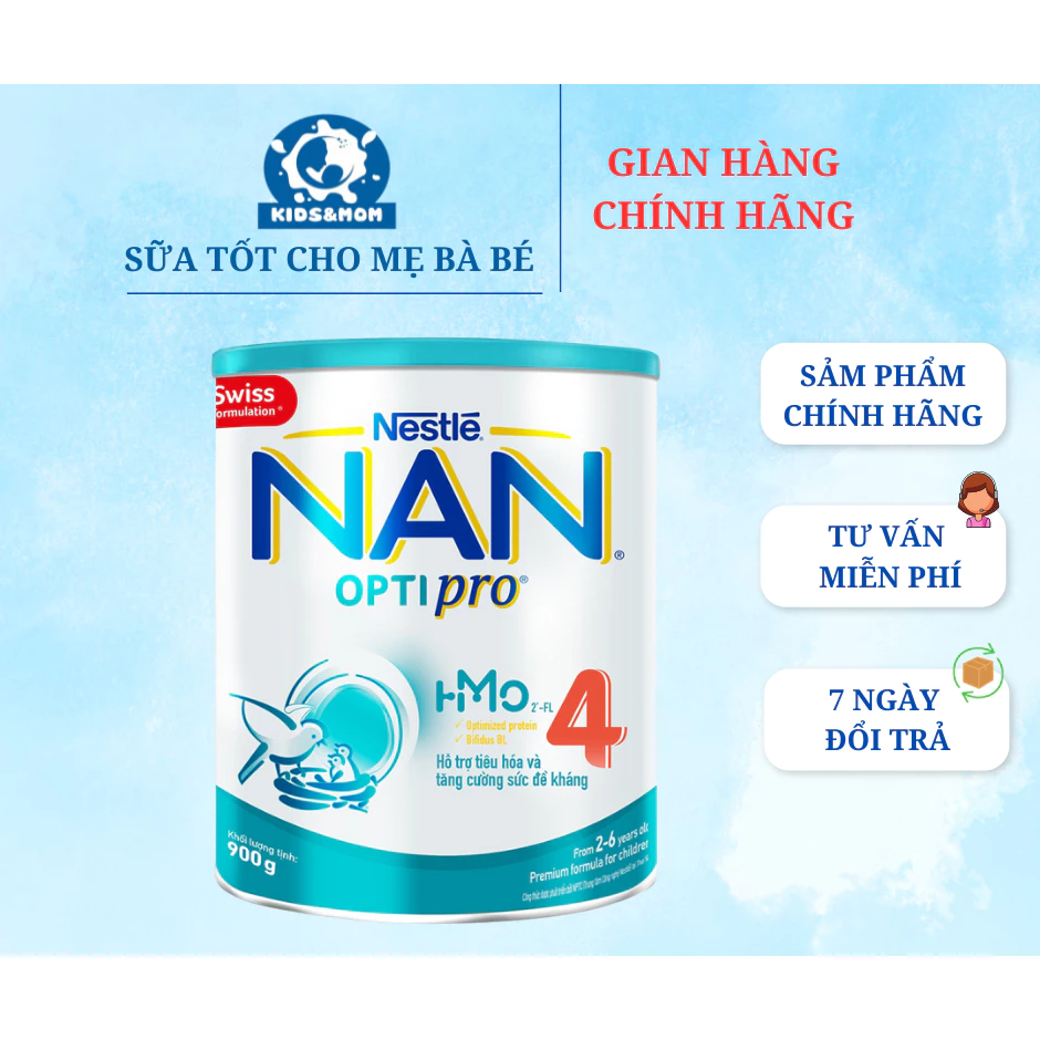 Sữa Nan Optipro 4 900g, HMO (2-6 tuổi)