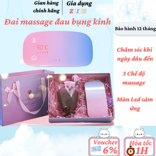 Đai chườm nóng bụng kinh, máy massage 3 chế độ nén nóng hồng ngoại xa, làm ấm tử cung và bụng, đai massage bụng kinh