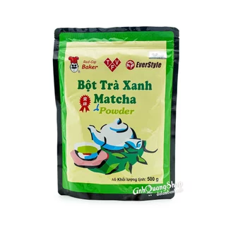 Bột trà xanh Matcha Đài Loan mũ đỏ chính hãng EverStyle túi 500g