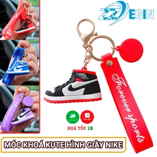 Móc Khóa Treo Túi Xách, Balo, Móc Chìa Khóa Xe Máy Silicone Hình Giày Sneaker Thể Thao Nike Nhiều Màu Kute, Dễ Thương