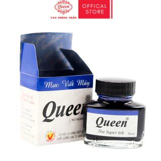 Mực Viết Máy Không Cặn 30ml Queen - Mực Xanh (Hàng Việt Nam Chất Lượng Cao)