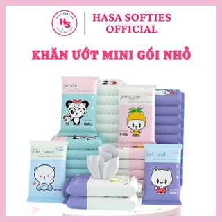 Khăn ướt mini bỏ túi 10 miếng hàng nội địa Trung tiện lợi an toàn cho bé