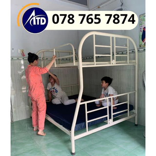 Giường tầng sắt giá rẻ lệch 1m4/1m6 người lớn rộng rãi 4 người nằm - Ship nhanh 2h hcm đn bd