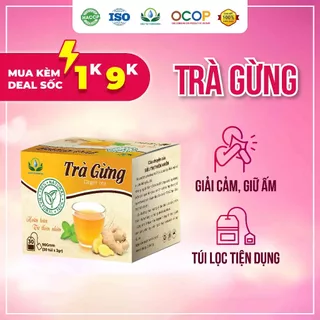 Trà Gừng hộp 30 Túi Lọc x 4gram Siêu Thị Thiên Nhiên, giải cảm, giảm ho, làm ấm cơ thể