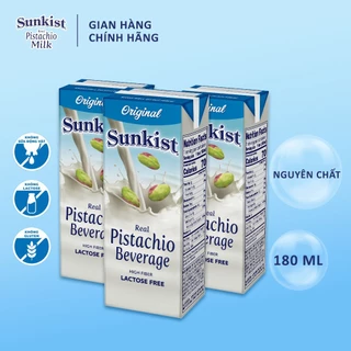 SỮA HẠT DẺ CƯỜI SUNKIST NGUYÊN CHẤT 180ml (Lốc 3 hộp)