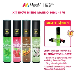 Xịt Thơm Miệng MANLIO 10ml, 4 Vị, Thơm Mát Sảng Khoái, Tự Tin Giao Tiếp