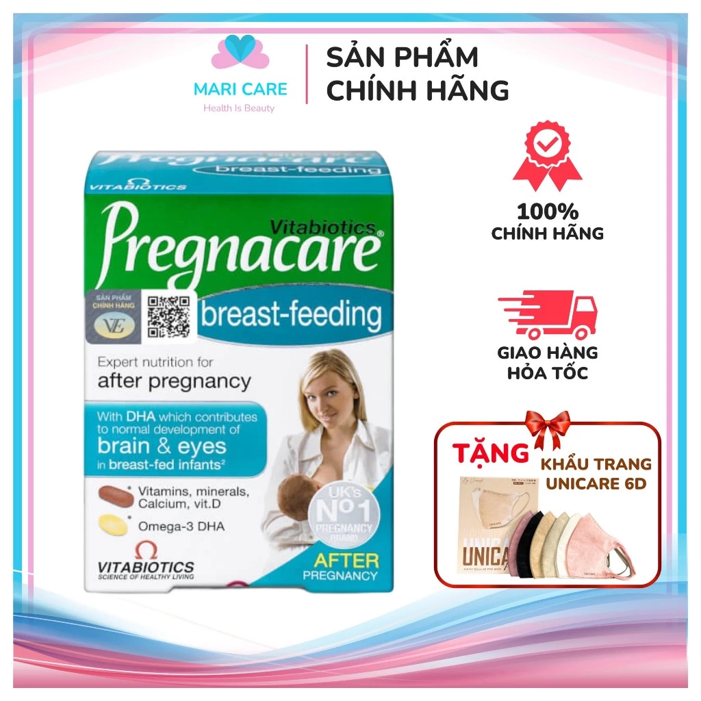 [Chuẩn Air] Vitamin bú Anh Pregnacare Breast-Feeding cho mẹ sau sinh - Nội địa ANH (hàng UK)