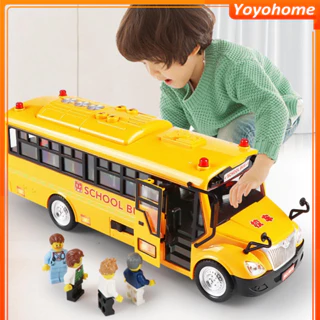 Đồ Chơi Ô Tô Xe Buýt School Bus BBS Cho Trẻ Em Mở Các Cửa, Có Đèn, Âm Thanh Và Hành Khách A1