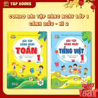 Sách - Combo Bài Tập Hằng Ngày Lớp 1 - Môn Toán và Tiếng Việt học kì 2 - Chương Trình Cánh Diều (2 quyển)