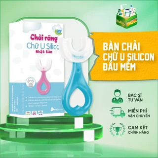 Bàn chải đánh răng chữ U Midkid cho bé từ 2 tuổi - xoay 180 độ, massage răng, chất liệu mềm mại, an toàn