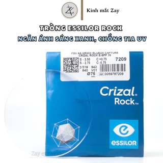 Tròng kính cận loạn Essilor 1.56 Crizal Rock chống tia UV hạn chế bám bẩn chính hãng