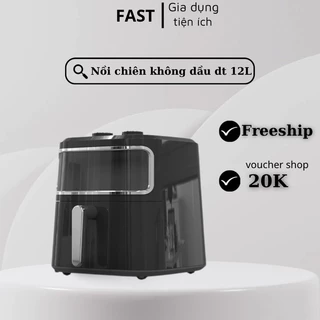 Nồi Chiên Không Dầu Kaisa 12L Khoang Kính Viền Vàng Cao Cấp