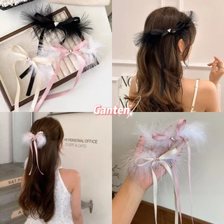 🧚🏻Ganten🧚🏻Kẹp Tóc Công Chúa Streamer Lông Vũ Siêu Tiên