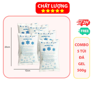 Combo 5 Túi Đá Gel 500g Đá Khô Giữ Lạnh Bảo Quản Hàng Hóa