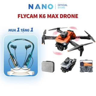 Flycam K6 Max Drone Pro, flycam mini giá rẻ camera 3 chiều chất lượng HD, thời lượng pin lâu