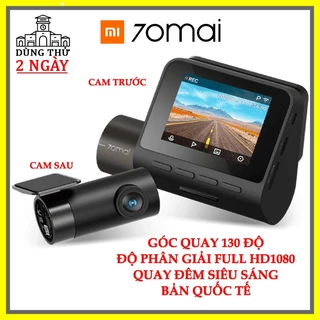 Có voucher video) Camera hành trình Xiaomi 70mai A200 quốc tế, FullHD 1080, góc quay 130 độ, quay đêm siêu sáng