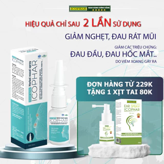 [DATE 2027] Xịt xoang Herbal Nasal Spray ICOPHAR - 20mL - Ngăn ngừa, giảm các triệu chứng viêm xoang, viêm mũi dị ứng