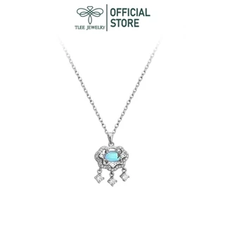 Dây chuyền bạc nữ TLEE, vòng cổ Khánh gắn đá moonstone lấp lánh TleeJewelry