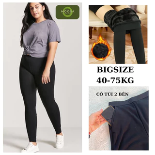 Quần Legging Lót Lông Moosa Giữ Nhiệt Mùa Đông Siêu Ấm Bigsize