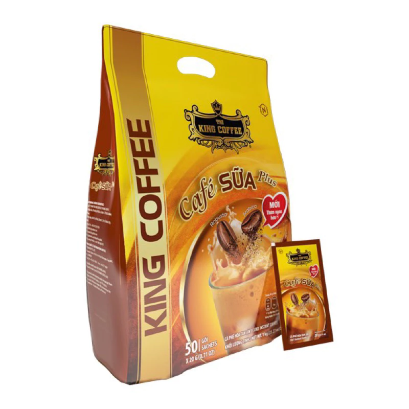 CÀ PHÊ SỮA ĐÁ PLUS KING COFFEE ( túi 50 gói)