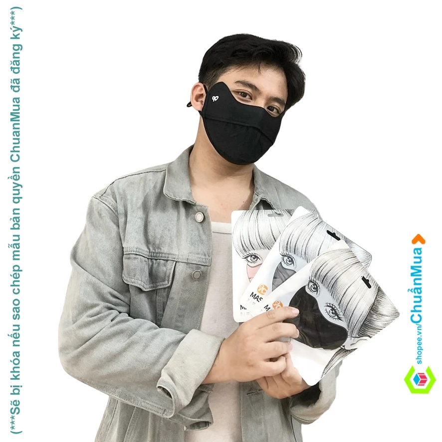 Khẩu Trang Nam Vải Thun Lạnh Chống Nắng Tia Face Mask 5D ( Khẩu Trang Che Kín Mặt Có Lỗ Thoáng Khí Co Giãn 4 Chiều )