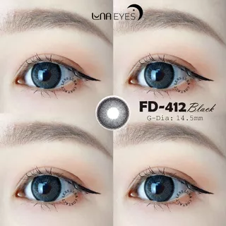 [1 year] Kính áp tròng LUNA EYES FD-412 BLACK - Lens size vừa