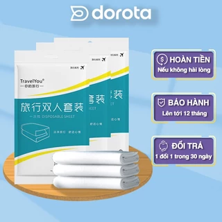 Bộ trải giường du lịch khách sạn DOROTA TSLIM thông thoáng khí an toàn giường đơn đôi đầy đủ BTG