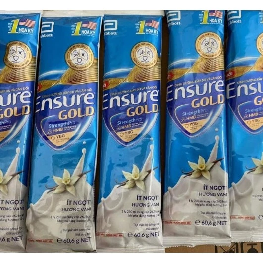 Combo 70 gói sữa Ensure Glold hương vani ngọt/ít ngọt mới date 2025