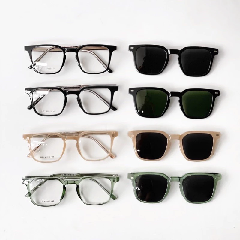 KÍNH 2in1 - Set kính gọng cận lõi thép kèm kính râm mắt phân cực chuẩn UV400 Jolie eyewear