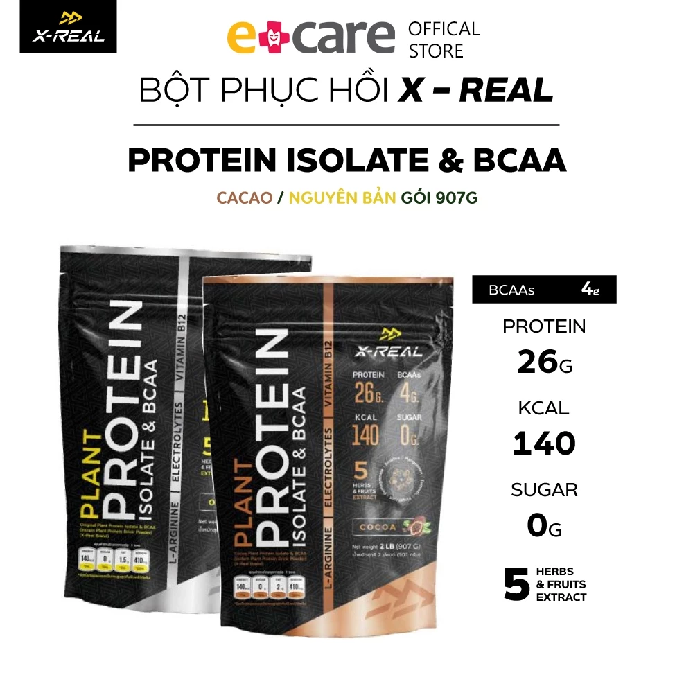 Bột phục hồi năng lượng X-Real với BCAA và Protein thực vật-Gói lớn