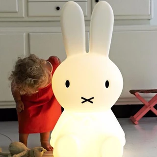 (80cm) Đèn ngủ hình thỏ Miffy điều khiển từ xa 16 màu GinGin Decor sạc USB chất PVC dày siêu bền