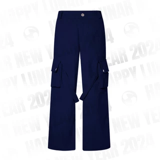 Quần dài NEEDS OF WISDOM Strap Cargo Pants - Blue - Local Brand Chính Hãng