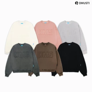 Áo Sweater Nỉ Bông 100% Cotton Local Brand Omusti Embossed Letters form boxy