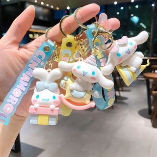 Móc khoá keychain hình Chó Quế Cinnamoll Hello Kitty Purin treo cặp túi xách balo