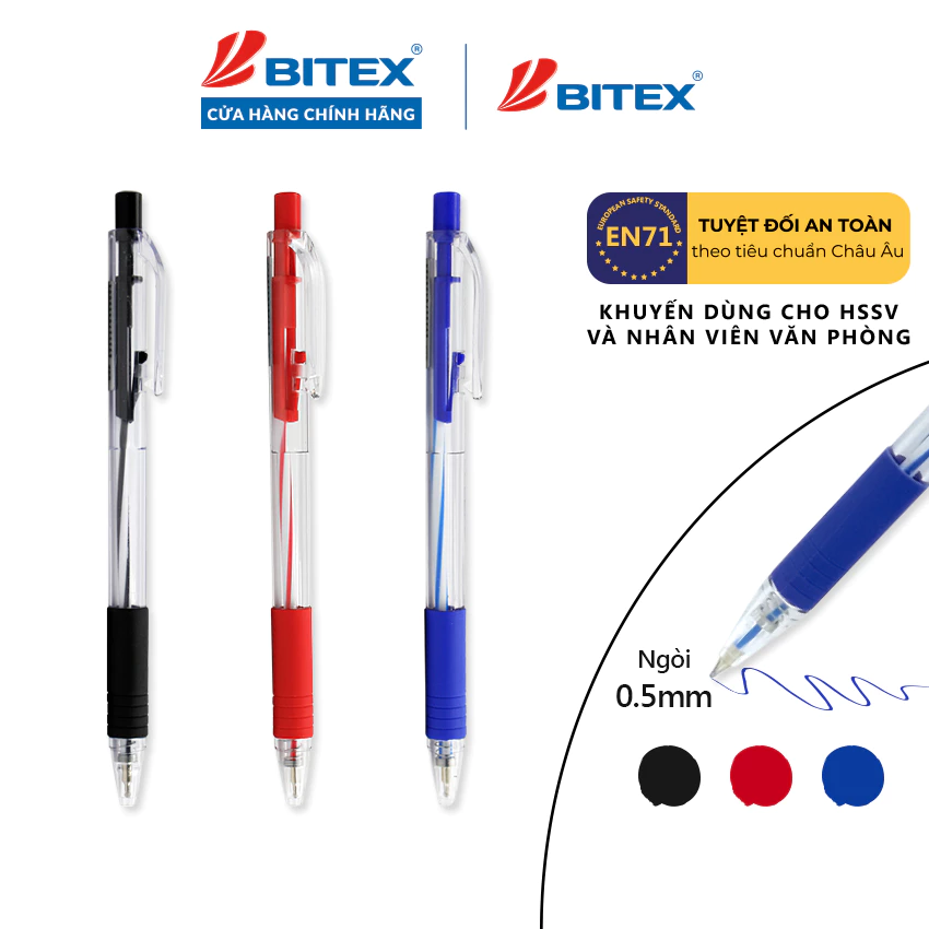 Bút bi Bitex B03 tip ngòi 0.5mm (1cây)