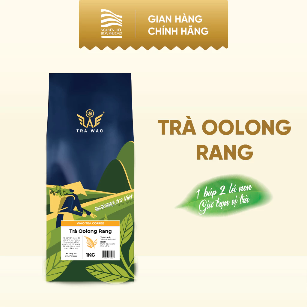 Trà Oolong Rang WAO (1kg) pha trà sữa oolong rang thơm nồng nàn