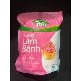 Đường Làm Bánh Biên Hòa Pro gói 1kg / Đường Bột Xay Mịn Làm Bánh - SIÊU MỊN, TAN NHANH BAO BÌ MỚI