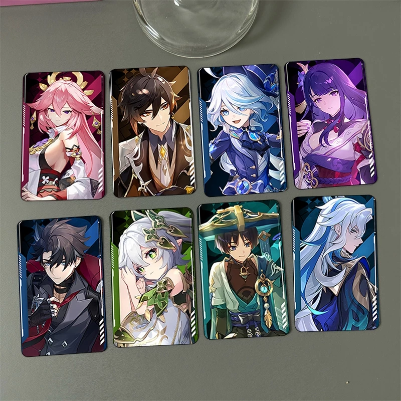 Ảnh thẻ in hình game GENSHIN IMPACT ver CHỮ card bo góc viền 5*8cm anime chibi xinh xắn sưu tầm