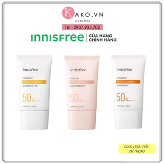 Kem chống nắng Innisfree Long-Lasting, Triple-Shield & Tone Up No-Sebum Sunscreen SPF50+/PA++++ 50ml (mẫu mới)