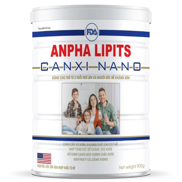 Sữa non Alpha Lipits 900g chính hãng tăng cường hệ miễn dịch, bổ sung canxi nano, vitamin, kháng thể tự nhiên
