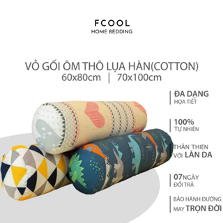 Vỏ gối ôm 100 % Cotton Hàn cao cấp, gối ôm cho người lớn, trẻ em dễ thương, cute mềm mịn kích thước 60x80 70x100cm