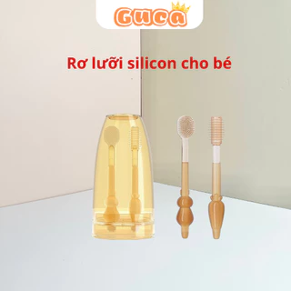 Bộ Rơ Lưỡi Silicon Bản Chải Silicon Cho Bé Vkool Mềm Chống Tưa Lưỡi Nấm Lưỡi Rưa Lưỡi Cho Bé 0 - 2 Tuổi