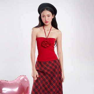 DOTTIE - Áo ống cột dây đính hoa - T0867