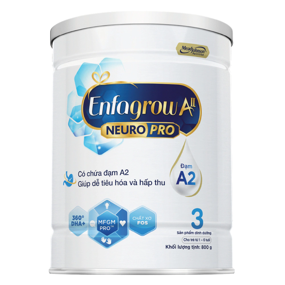 Bộ 2 Lon Sữa Bột Enfagrow A2 Neuro Pro 3- 800g/lon