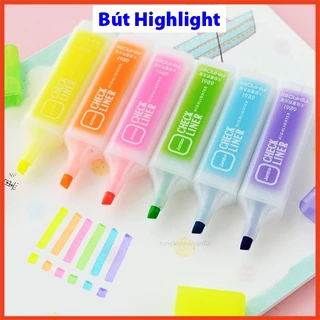 Bút highlight dòng dạ quang màu pastel đánh dấu nhớ tiện lợi dễ sử dụng dành cho học sinh