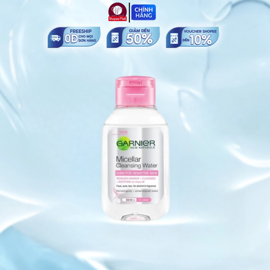 Nước Tẩy Trang Garnier Cho Mọi Loại Da Garnier Micellar Water (chai hồng 50ml)